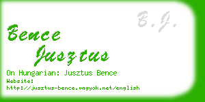 bence jusztus business card